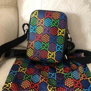 NEW Super Cute! GUCCI GG Psychedlic Shoulder Bag 598103